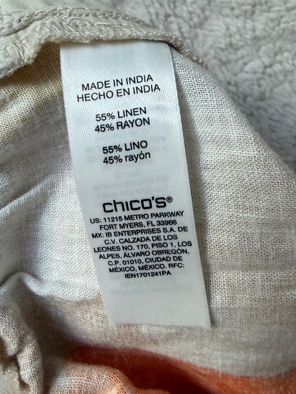 NWT Chico’s Wide-Leg Linen Blend Pants in Pink & Yellow Abstract Print Size 2.5 - Picture 7 of 8